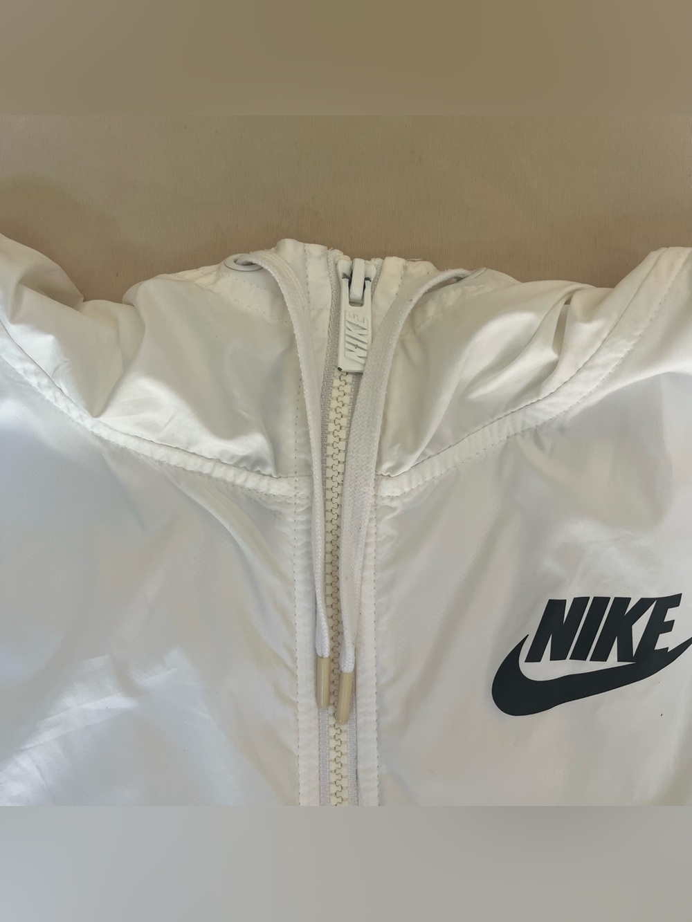 Nike Windbreaker Jacket Size Large White Full Zip - Picture 3 of 8